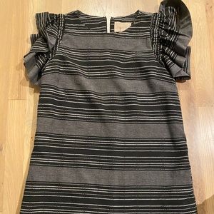 Anthropology Black Striped Dress